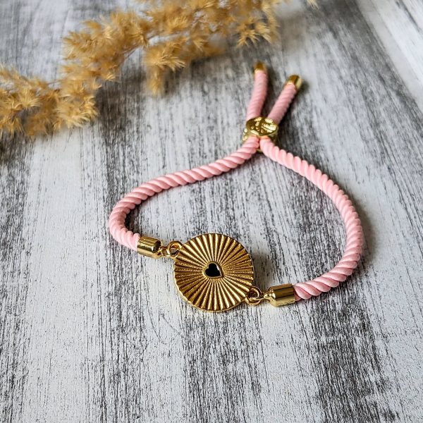 Šnúrkový ružový náramok