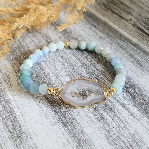 Náramok mix minerálov s drúzou