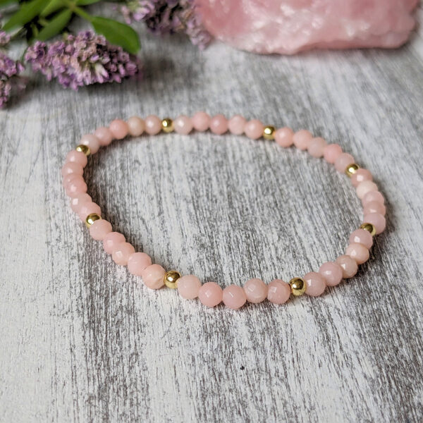 Náramok brúsený ružový angelit