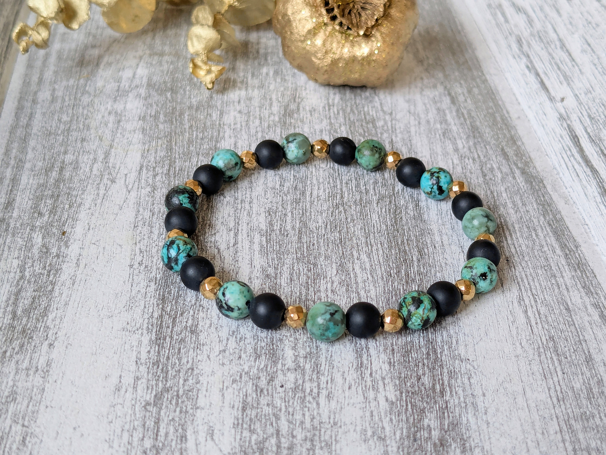 Náramok africký tyrkys onyx Náramok africký tyrkys onyx