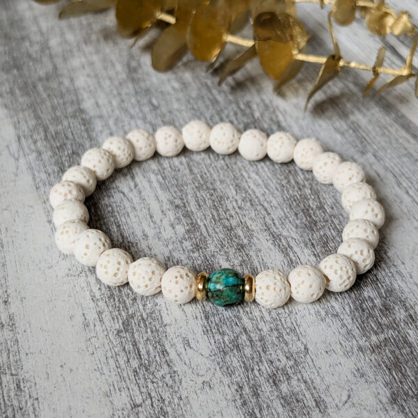 Lávový náramok s africkým tyrkysom