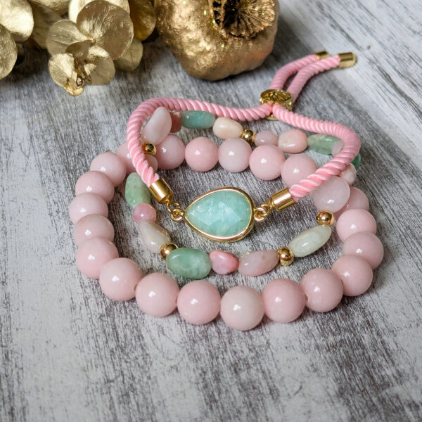 Ružový set s amazonitom