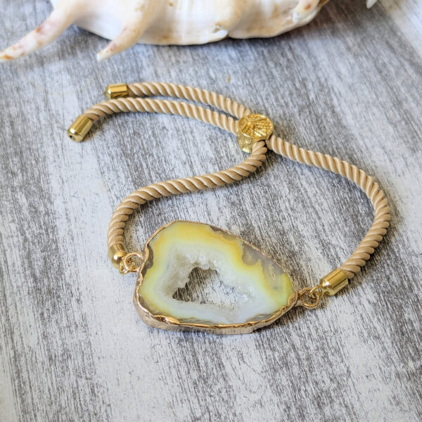 šnúrkový náramok žltá drúza