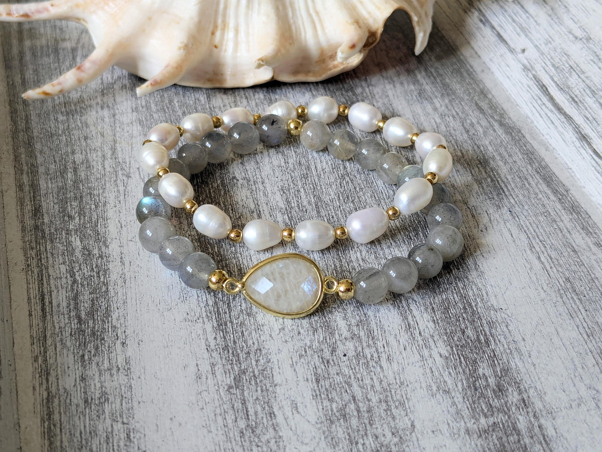 Set labradorit a perly