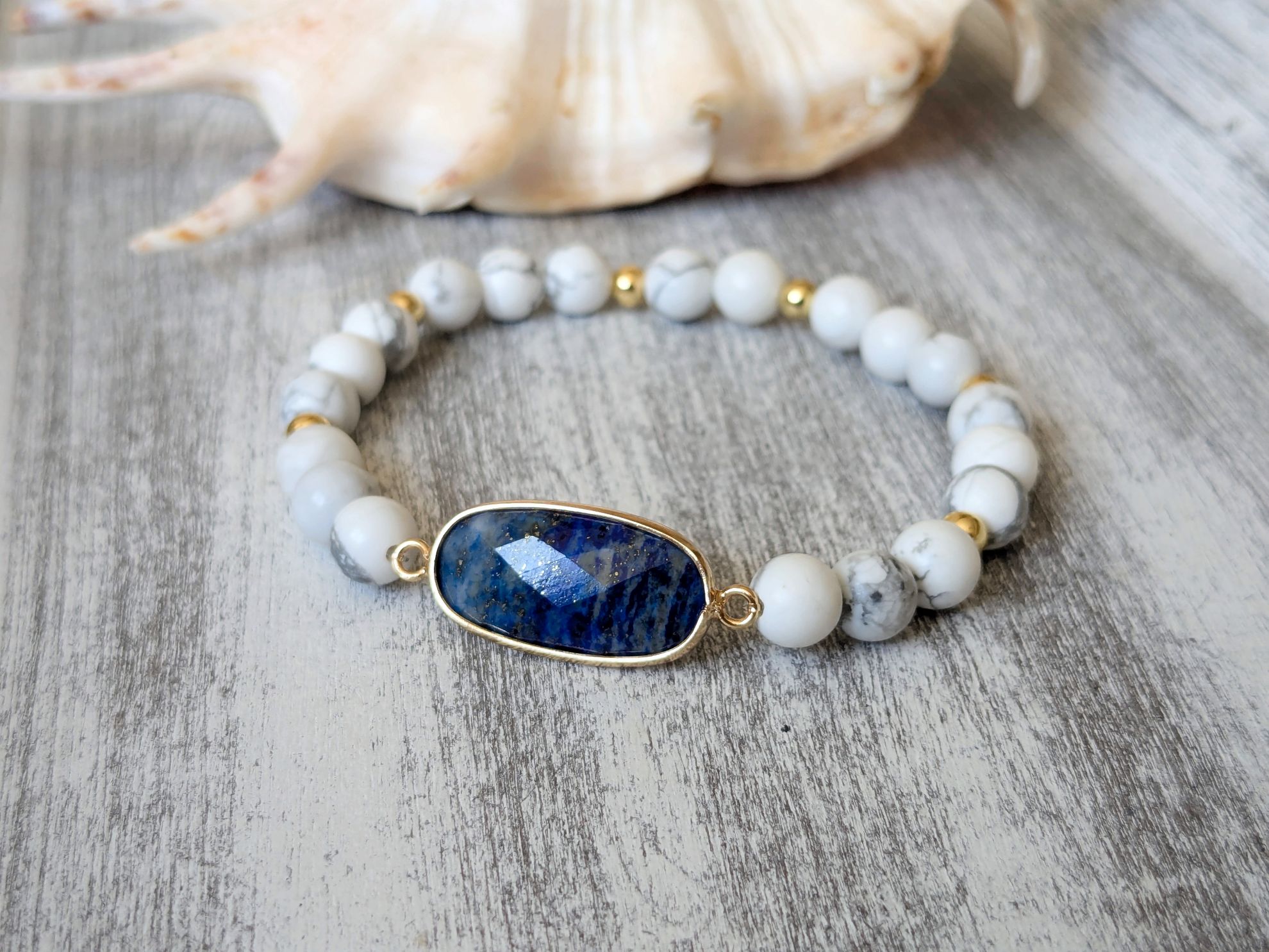 Náramok lapis lazuli a magnezit Náramok lapis lazuli a magnezit