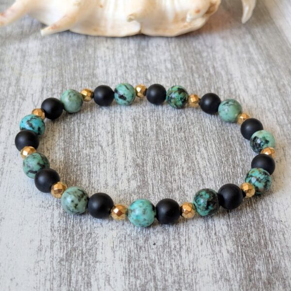 Náramok onyx a africky tyrkys