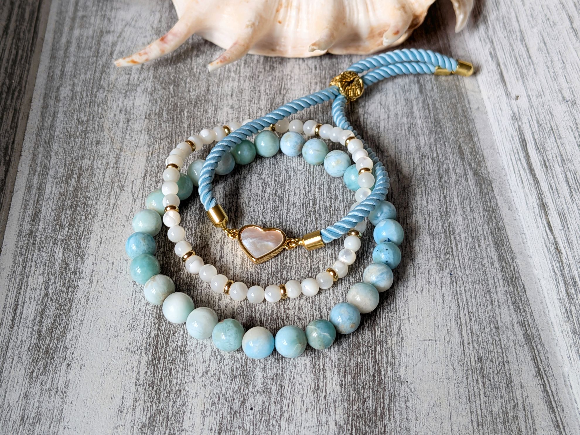 Set larimar a perlet